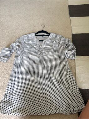 The Limited White and Black Polka Dot Tunic Shirt